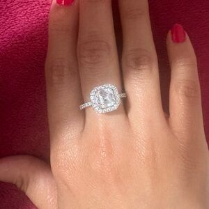 Silver Square Cut Cubic Ring